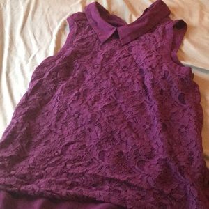A beautiful purple sleeveless shirt